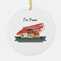 TEE I'm From North Carolina Christmas Tree Ornaments