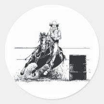 TEE Rodeo Cowgirl Round Stickers