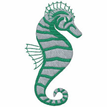 Tee - shirt d'Emrboidered d'hippocampe d'Aqua