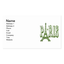 Tee - shirt vintage de Paris et cadeaux (vert) Modèles De Cartes De Visite