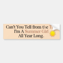 TEE Summer Girl Tan Bumper Sticker