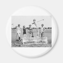 Teeing Off On ICE Womens Golf in Bathing Suits! Refrigerator Magnets