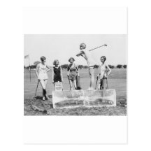 Teeing Off On ICE Womens Golf in Bathing Suits! Postcard