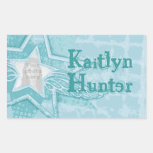 Teen girl aqua blue id name label sticker