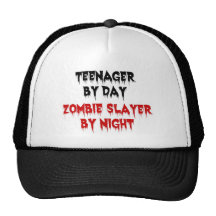 Teenager by Day Zombie Slayer by Night Mesh Hats