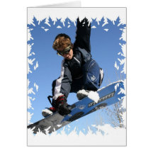 Teenager Snowboarding Greeting Card
