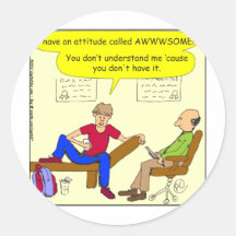 Teens are awesome cartoon round sticker