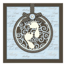 Teeny Toes BLU Invitation Square