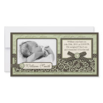 Teeny Toes GRN Announcement Card Personalized Photo Card