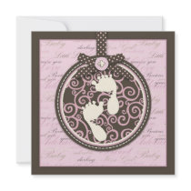 Teeny Toes PNK Invitation Square