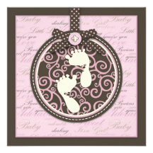 Teeny Toes PNK Invitation Square