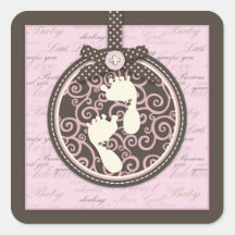 Teeny Toes PNK Square Sticker