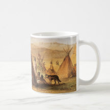Teepees on Plain by Bodmer, Vintage American West Coffee Mug