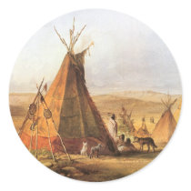 Teepees on the Plain by Karl Bodmer