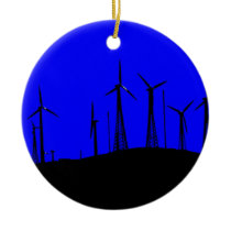 Tehacapi Wind Farm Silhouette (1) Christmas Tree Ornaments