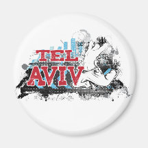 TEL AVIV - A grunge style of Israel's #1 City Fridge Magnet