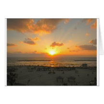 Tel Aviv Sunset Greeting Cards