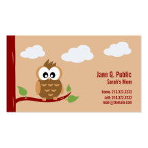 Télécarte mignonne de maman de hibou cartes de visite professionnelles