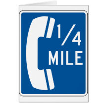 Telephone 1/4 Mile Street Sign Cards