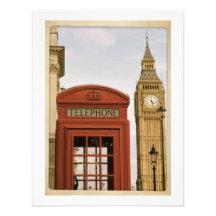 Telephone Box and Tower of Big Ben Invitations
