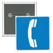Telephone Highway Sign Pinback Button