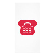 Telephone icon customized photo card