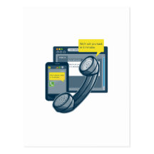 Telephone Smartphone Website Call Back Postcard