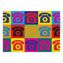 Telephones Pop Art Greeting Cards