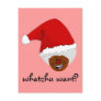 Tell Black Santa What You Want for Christmas Postcards