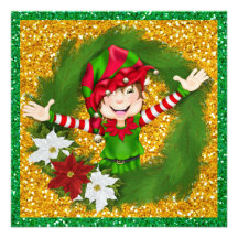 Tellement de façon précieuse ! Carte d'Elf de Noël Invitations