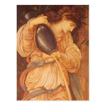 Temperantia by Burne Jones, Vintage Victorian Art Post Cards
