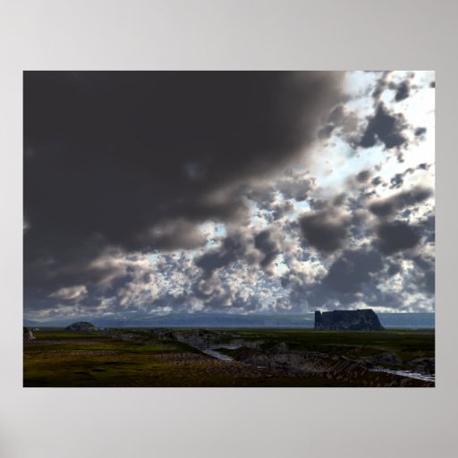 Tempête de pluie dans la vallée de Desrt Posters