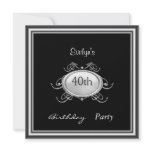 Template Black Birthday Party invitation