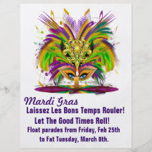 Template Flyer Mardi Gras