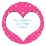 Template "Pink with Flowers" Round Stickers