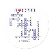 TEMPLATE PUZZLE GOATS ROUND STICKER