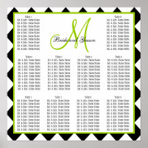 Template Wedding Seating Chart Harlequin Green Print
