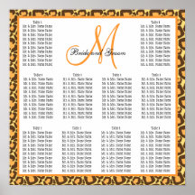 Template Wedding Seating Chart Leopard Print