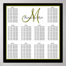 Template Wedding Seating Chart Monogram Names Print