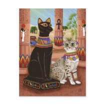 Temple of Bastet Egypt Bast Goddess Cat Postcard
