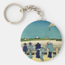 Temple of Five Hundred Rankanby Katsushika Hokusai Key Chains