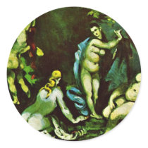 Temptation Of St. Anthony By Paul Cézanne Round Sticker