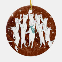 Ten Cats a-Leaping (christmas tree ornament)