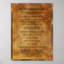 Ten Commandments on Stone Background Poster