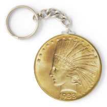 Ten Dollar Gold Indian Coin Key Chain