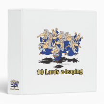 ten lords a-leaping 10th tenth day of christmas 3 ring binder