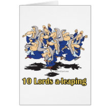 ten lords a-leaping 10th tenth day of christmas greeting cards