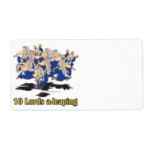 ten lords a-leaping 10th tenth day of christmas shipping labels