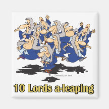 ten lords a-leaping 10th tenth day of christmas refrigerator magnets