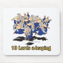 ten lords a-leaping 10th tenth day of christmas mousepad
